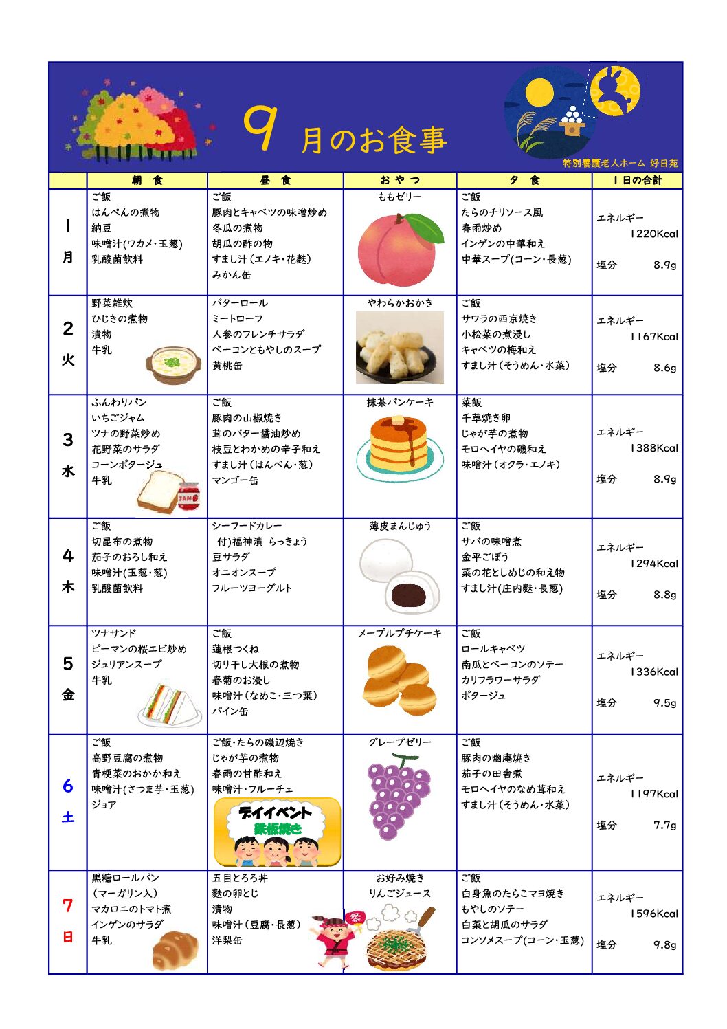 第1週の献立