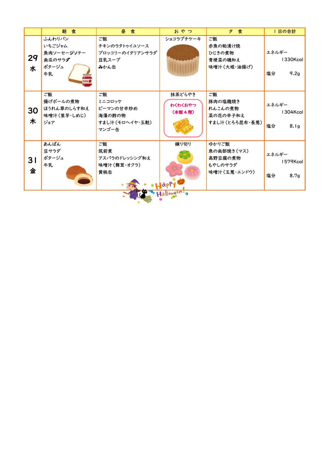 第5週の献立